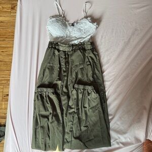 Justify Cream Lace/ army green one piece
